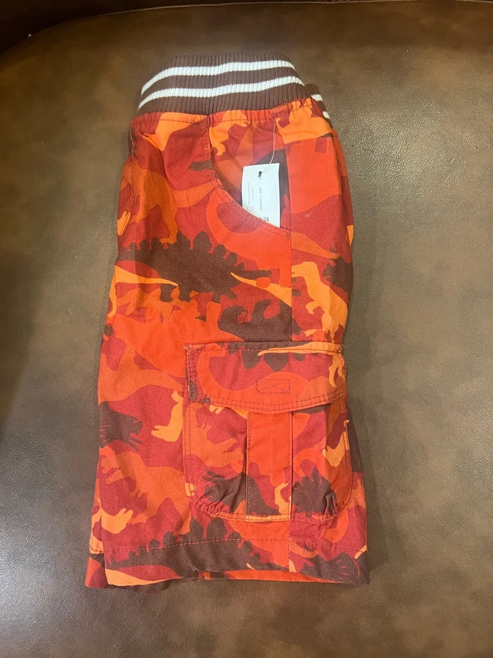 Old Navy Cargo Shorts Toddler 2T Orange Dino Camo NWT